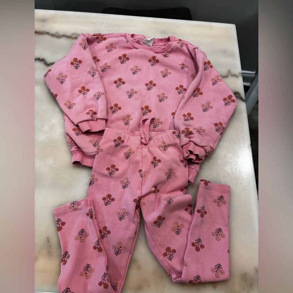 Zara Pink Floral Kids Pajama Set